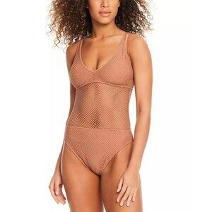 Anthropologie Sanctuary Womens Women's Sea Crochet V-Neck High-Leg Tank One-Piec